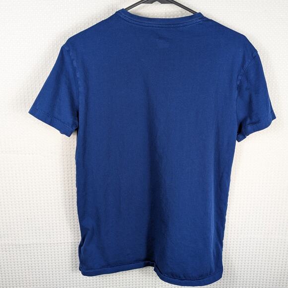 Polo Ralph Lauren Small Blue V Neck T Shirt Orange Pony Logo Classic Fit Cotton - Picture 4 of 4